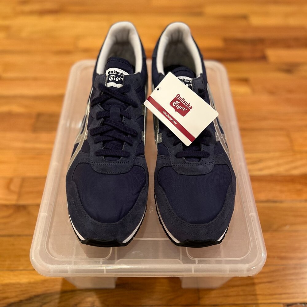 Onitsuka Tiger, Navy with Silver stripes, Size 13 US